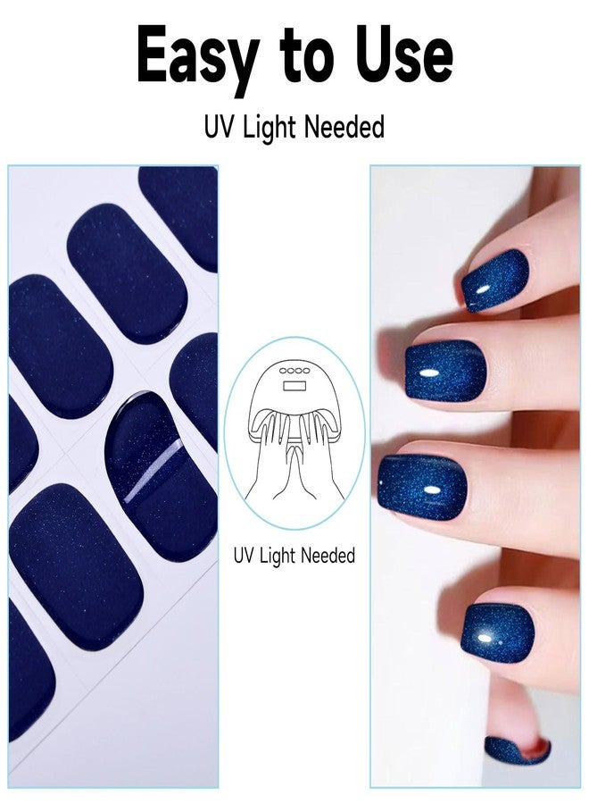 DUKASOU Semi Cured Gel Nail Strips, 28 pcs Gel Nail Stickers Work with Any UV Lights, Long-Lasting Nail Wraps, Stick on Nails for women Easy to Apply & Remove - Image 3